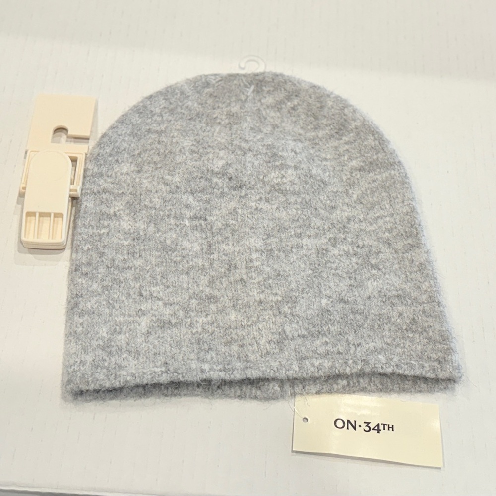 🆕 On 34th Women Beanie Light Gray Wool blend 🆕 - Picture 6 of 10